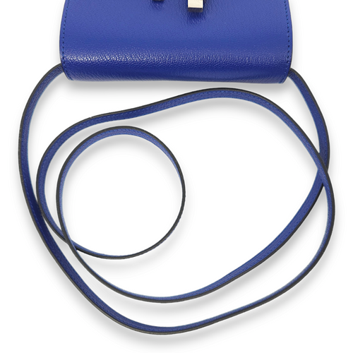 Cinhetic Mini Blue Electric Wallet in Chevre Mysore, Palladium hardware