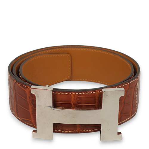 Constance 42mm by 85cm Fauve Belt in Matte Porosus, Palladium hardware