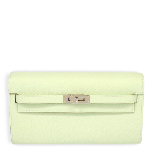 Kelly To Go Vert Fizz Crossbody Bag in Epsom, Palladium hardware