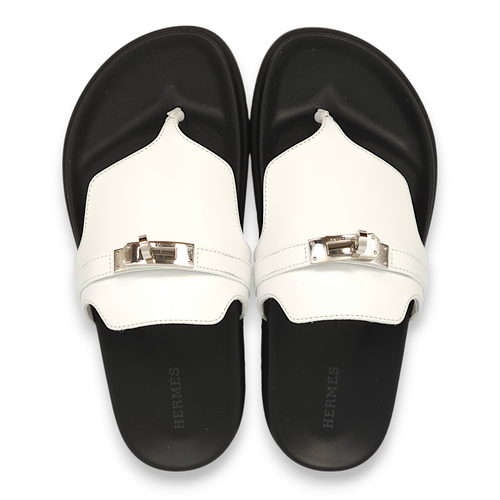 Empire 37.5 Blanc Sandals in Calfskin, Palladium hardware