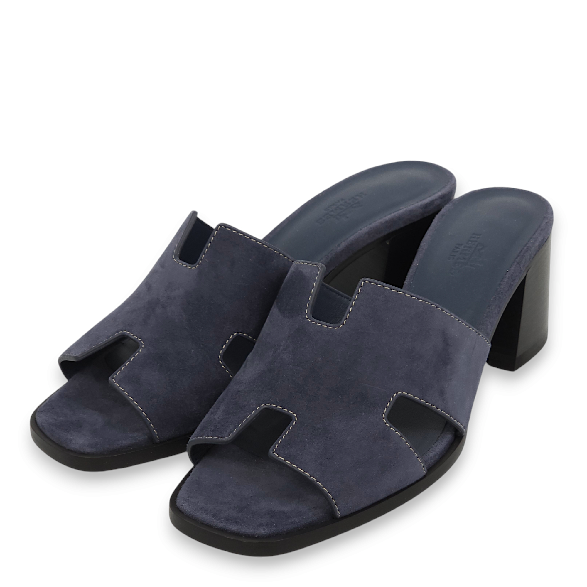 Helia 60 39 Blue Celeste Sandals in Suede Leather