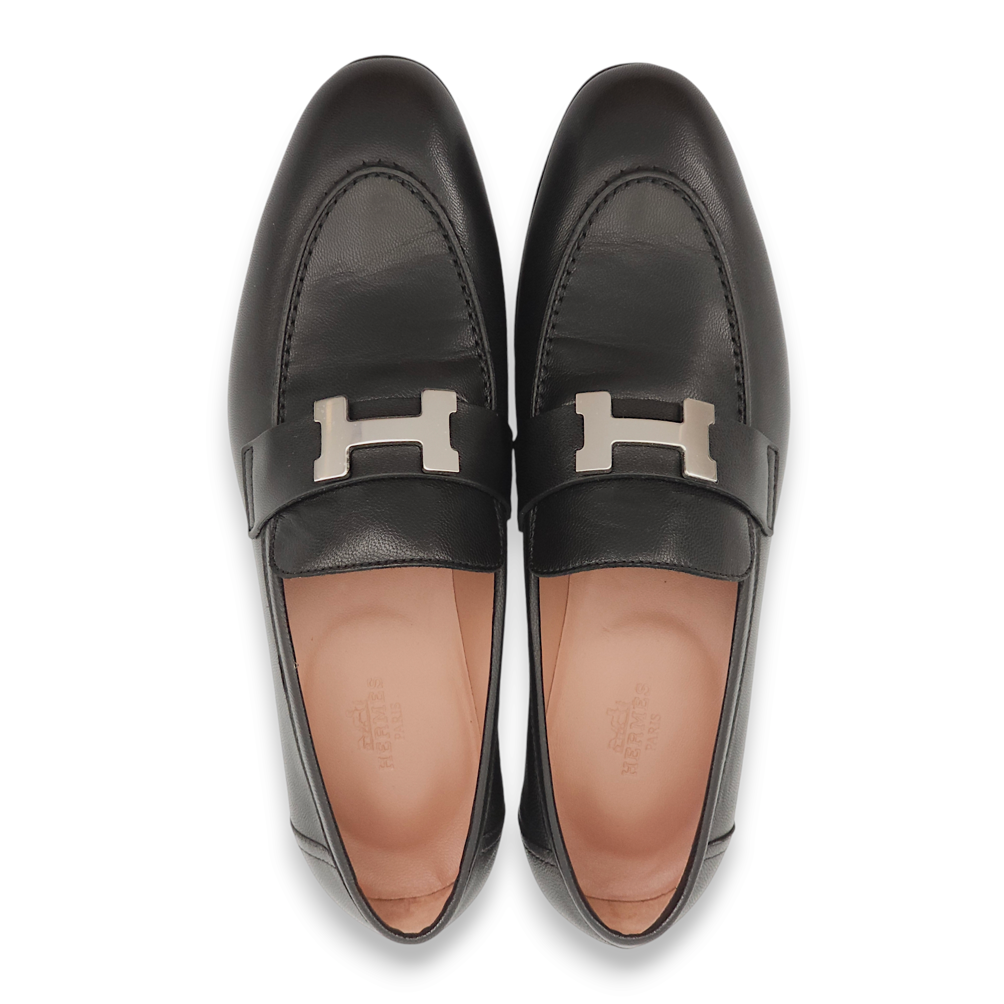 Paris 37 Black Loafers in Nappa Leather