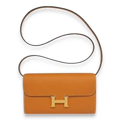 Constance To Go Toffee Crossbody Bag in Epsom, Gold hardware