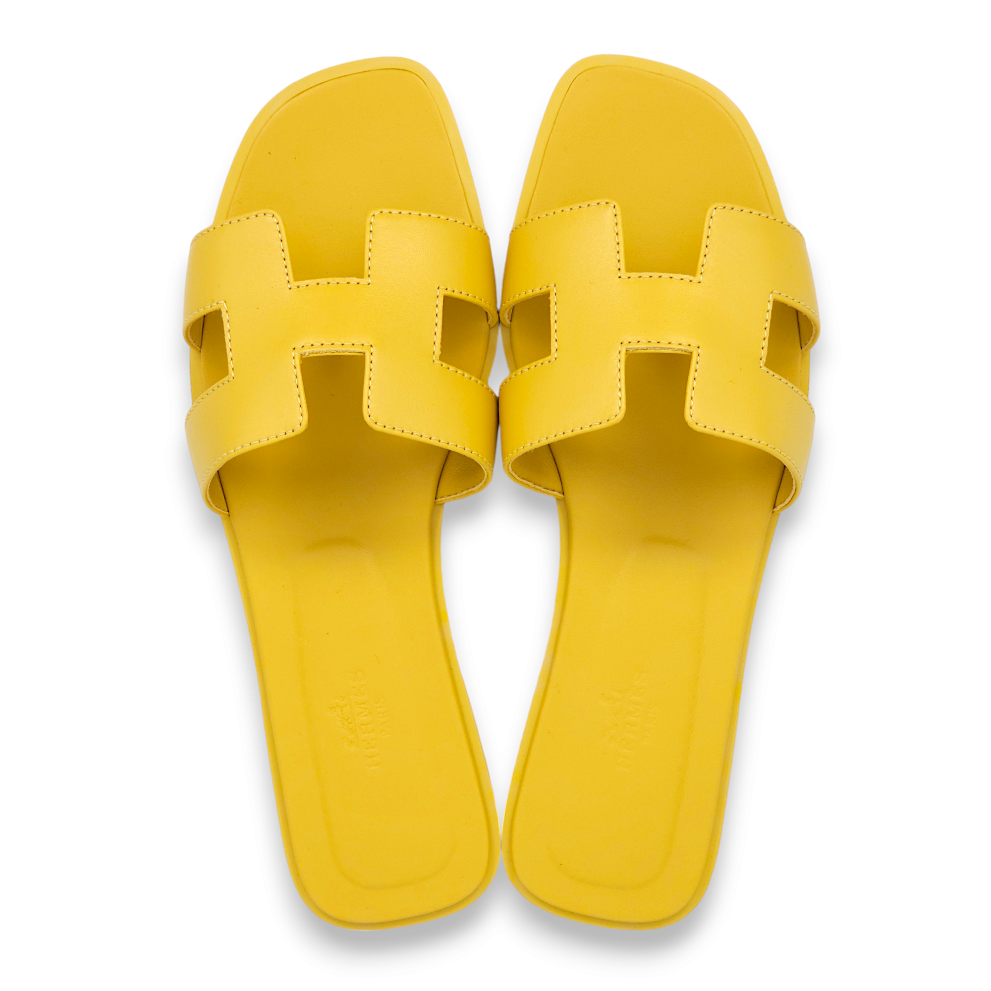 Oran 38 Jaune Imperial Sandals in Calfskin