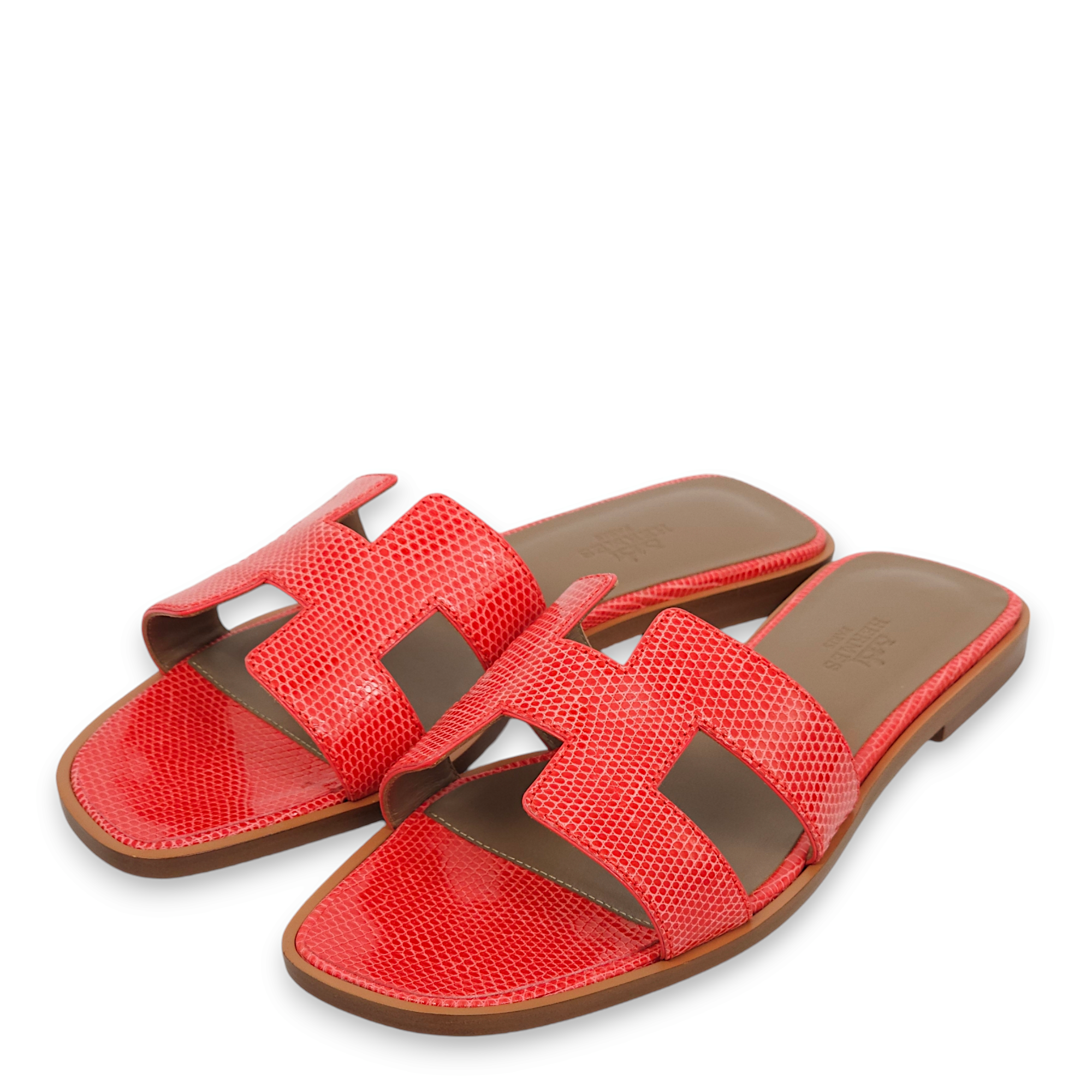 Oran 37 Rouge Exotique Sandals in Lizard