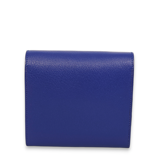 Cinhetic Mini Blue Electric Wallet in Chevre Mysore, Palladium hardware