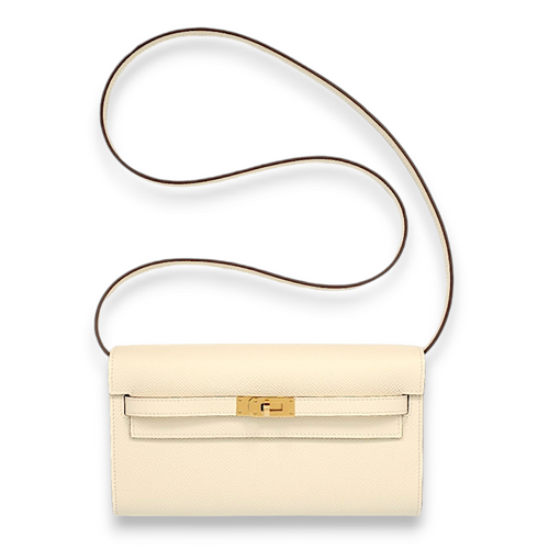 Kelly To Go Verso Nata/Sesame Crossbody Bag in Epsom, Gold hardware