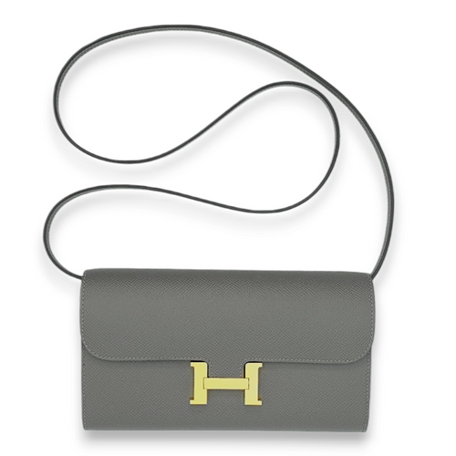 Constance To Go Gris Meyer Crossbody Bag in Epsom, Gold hardware