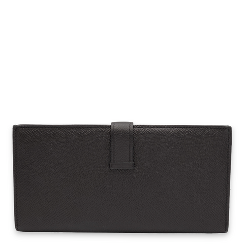 Bearn Bi Fold Black Wallet in Epsom, Palladium hardware