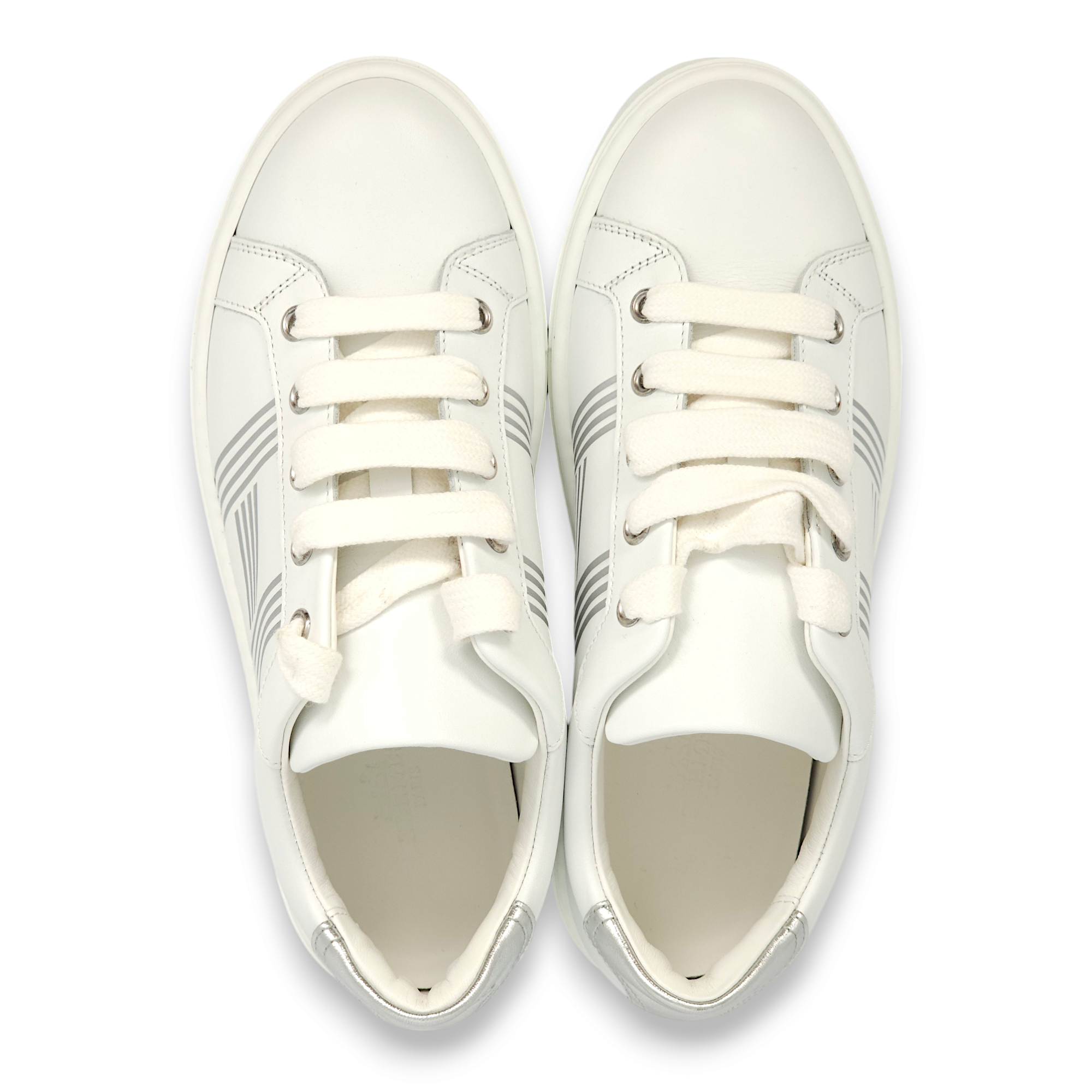 Avantage 36.5 Blanc/Argent Sneakers in Veau Pompei