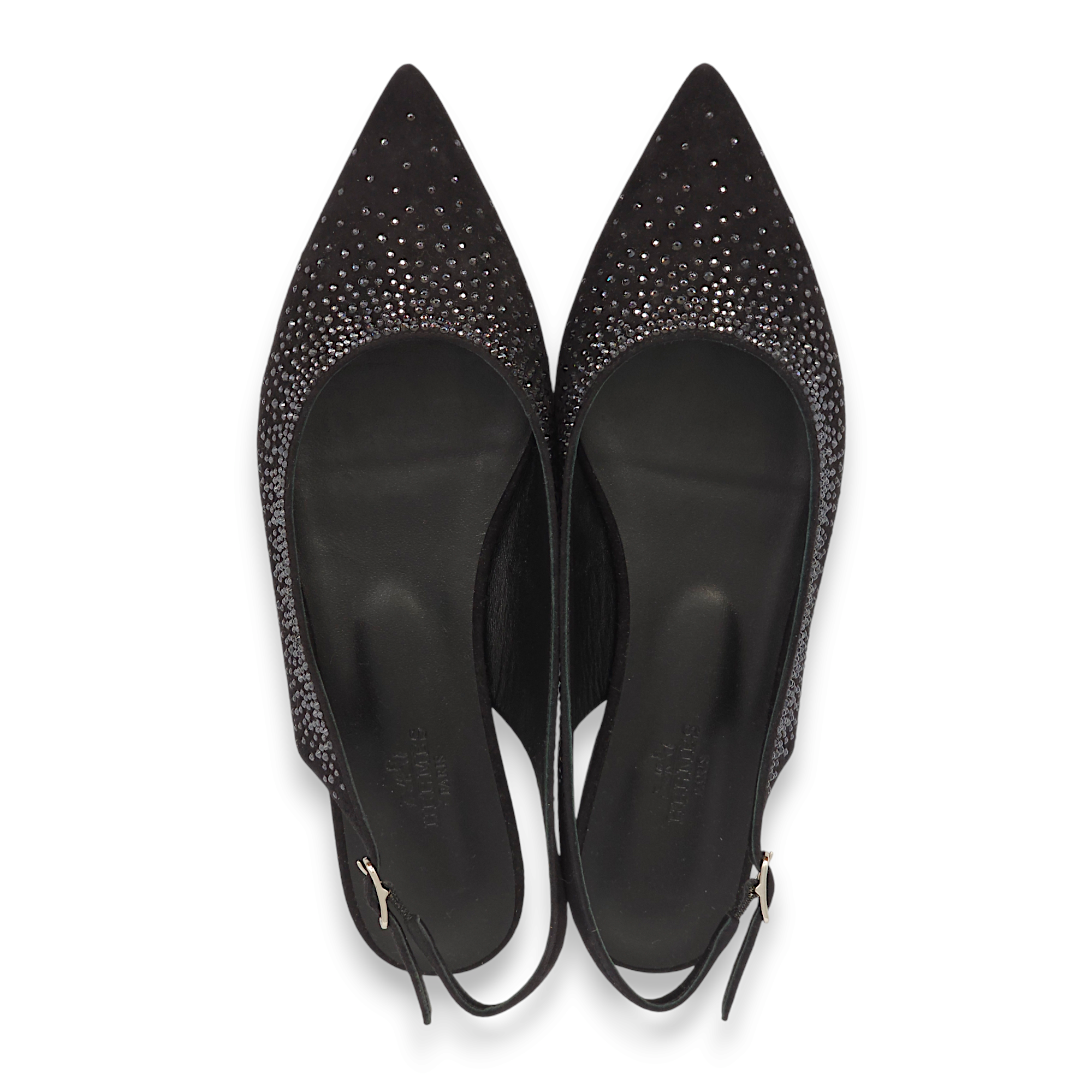 Brillante 37 Black Flats in Suede Leather