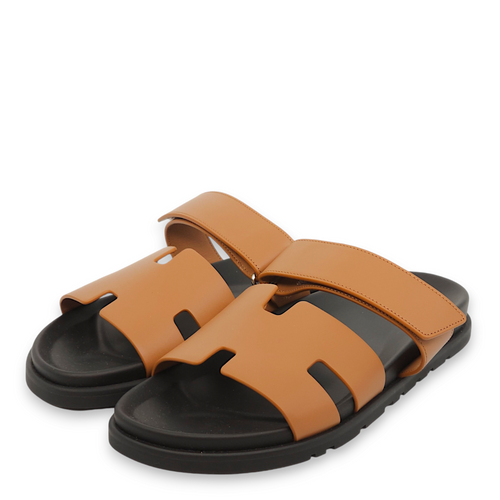 Chypre 42 Gold Sandals in Calfskin