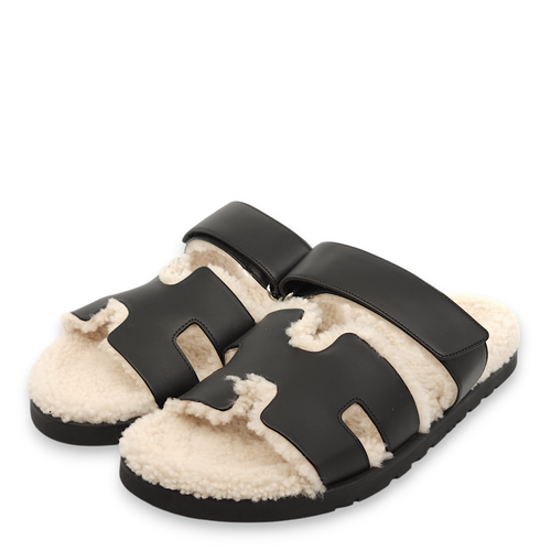 Chypre 43 Black Sandals in Calfskin