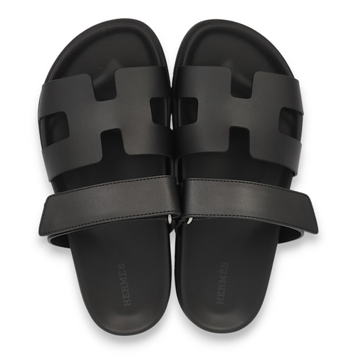 Chypre 37 Black Sandals in Calfskin