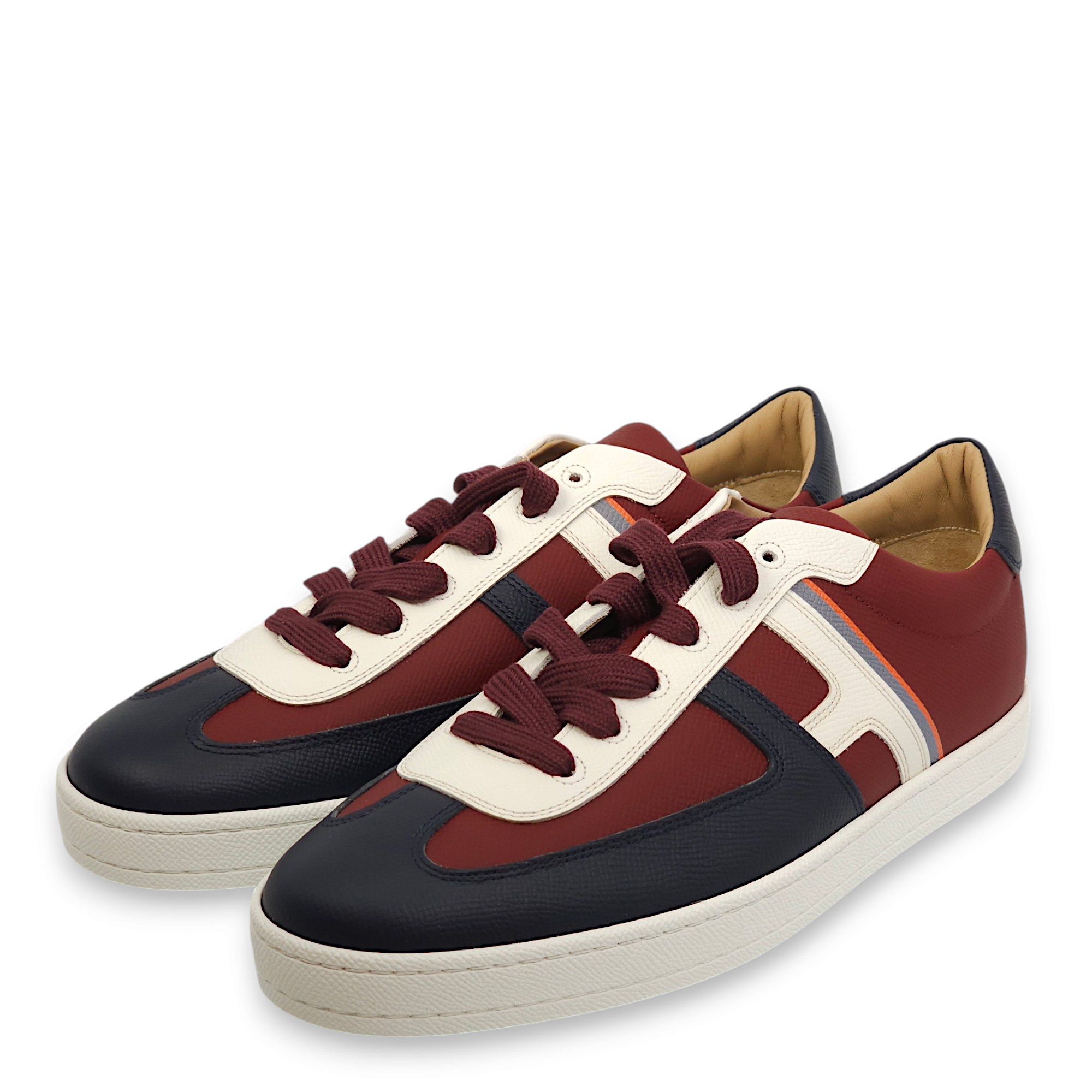 Boomerang 42 Rouge H/Bleu/Blanc Sneakers in Epsom