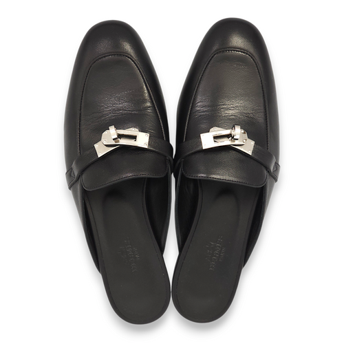 Oz 37 Black Mules in Calfskin