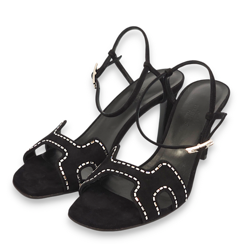 Heden 80 38 Black Heels in Chevre Mysore