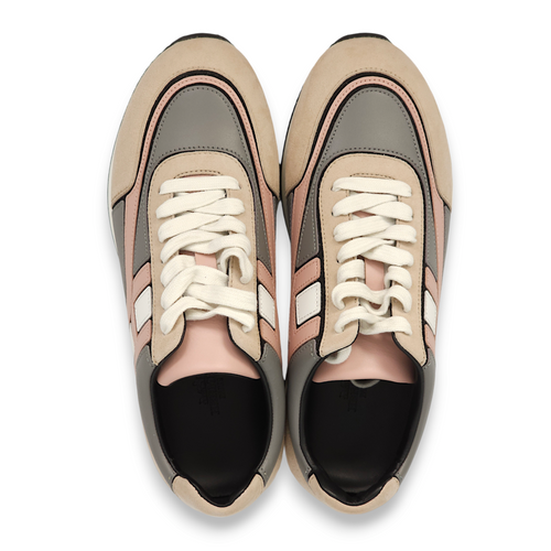 Chris 37.5 Beige/Rose Sneakers in Suede Leather