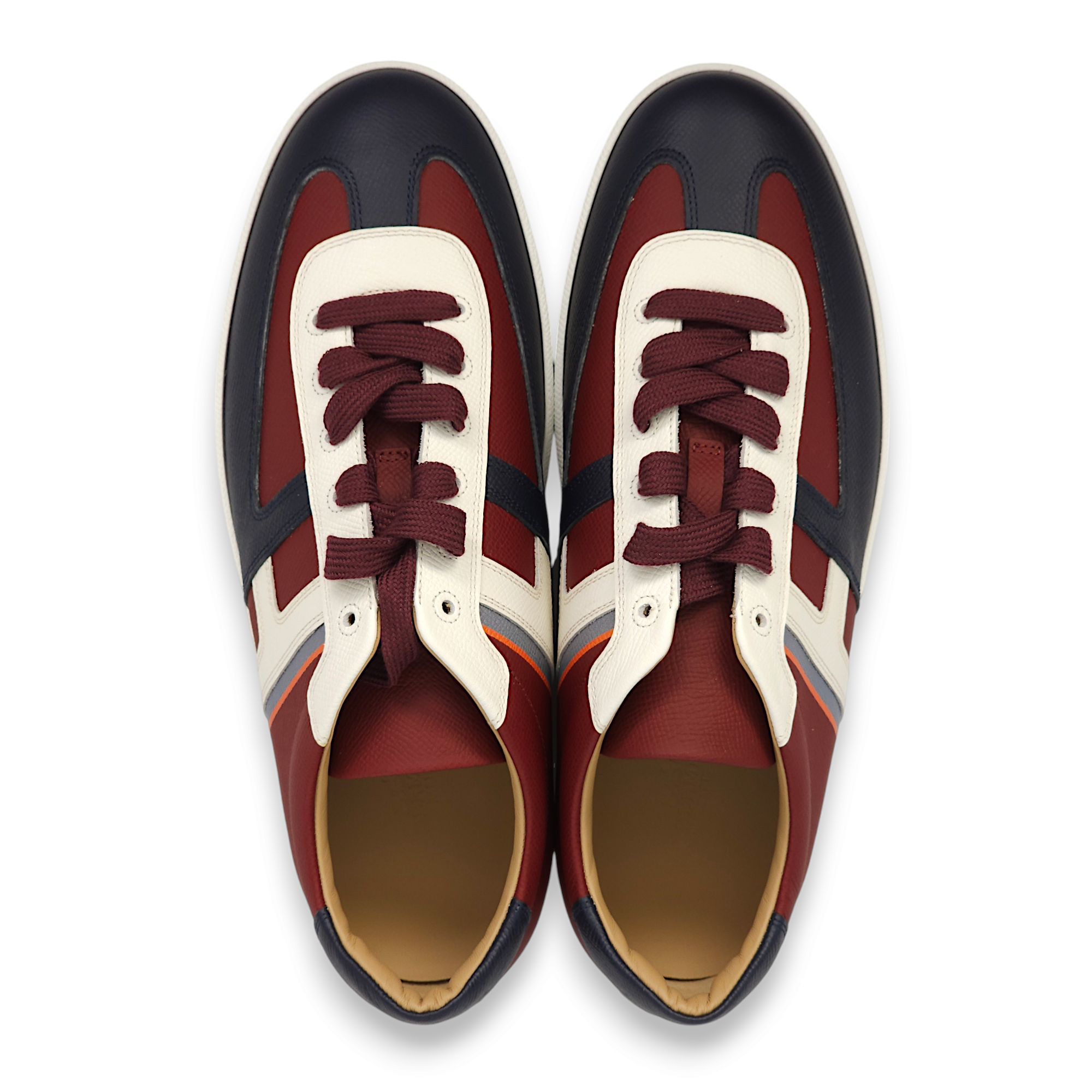 Boomerang 42 Rouge H/Bleu/Blanc Sneakers in Epsom