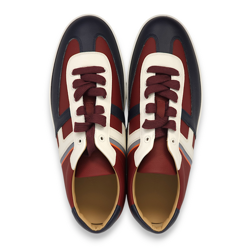 Boomerang 42 Rouge H/Bleu/Blanc Sneakers in Epsom