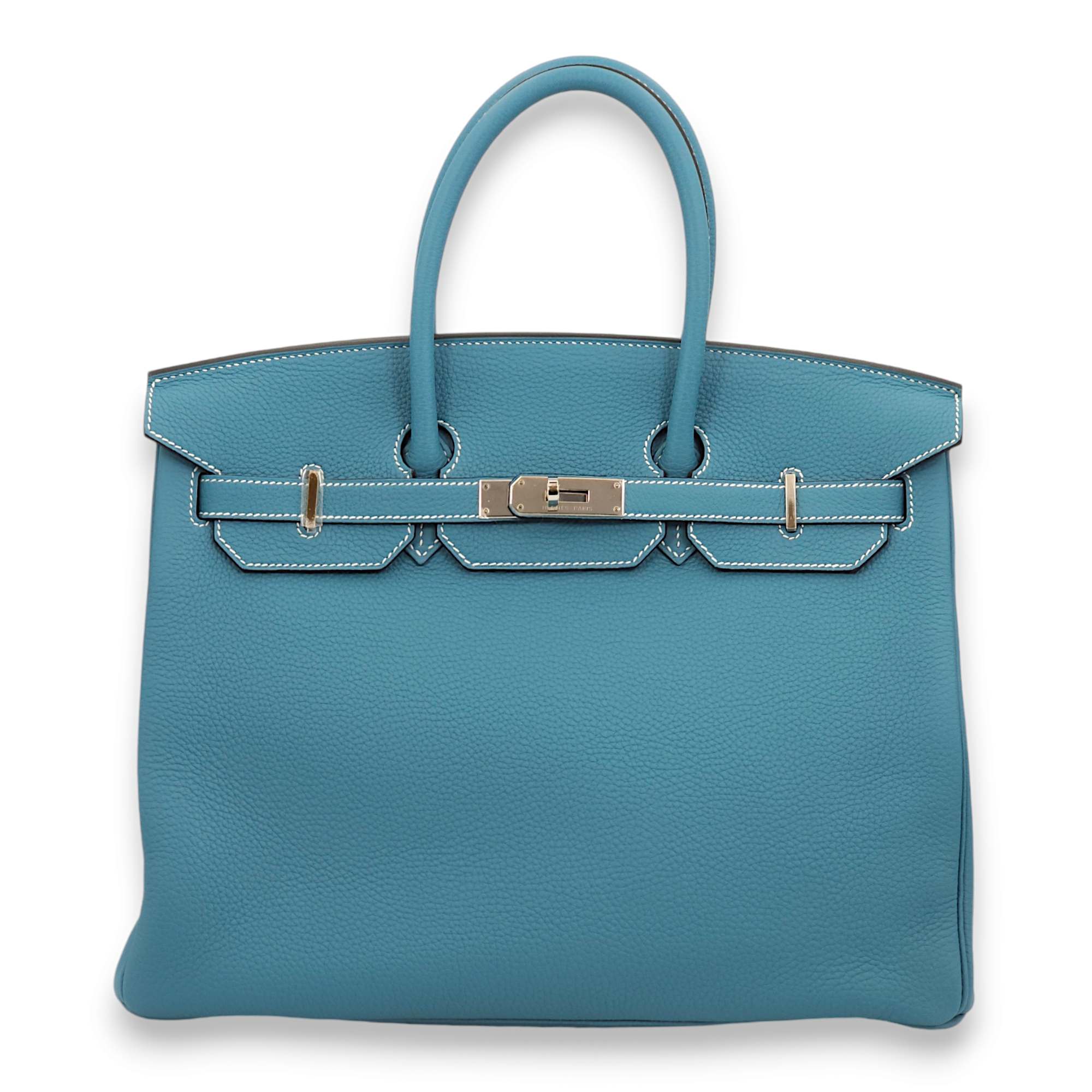 Birkin 35 Blue Jean in Togo, Palladium hardware