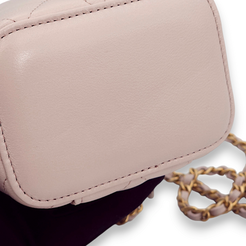 Pearl Crush Mini Lilac Vanity Bag in Lambskin, Gold hardware