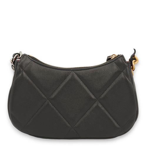 S19 Quilted Black Crossbody Bag in Lambskin