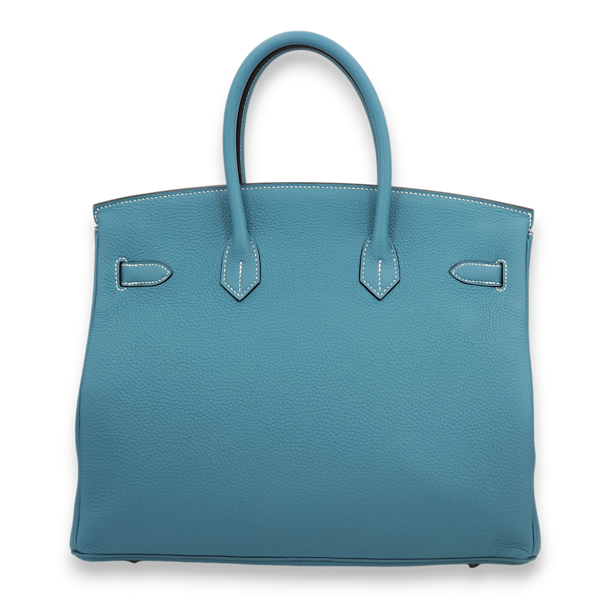 Birkin 35 Blue Jean in Togo, Palladium hardware