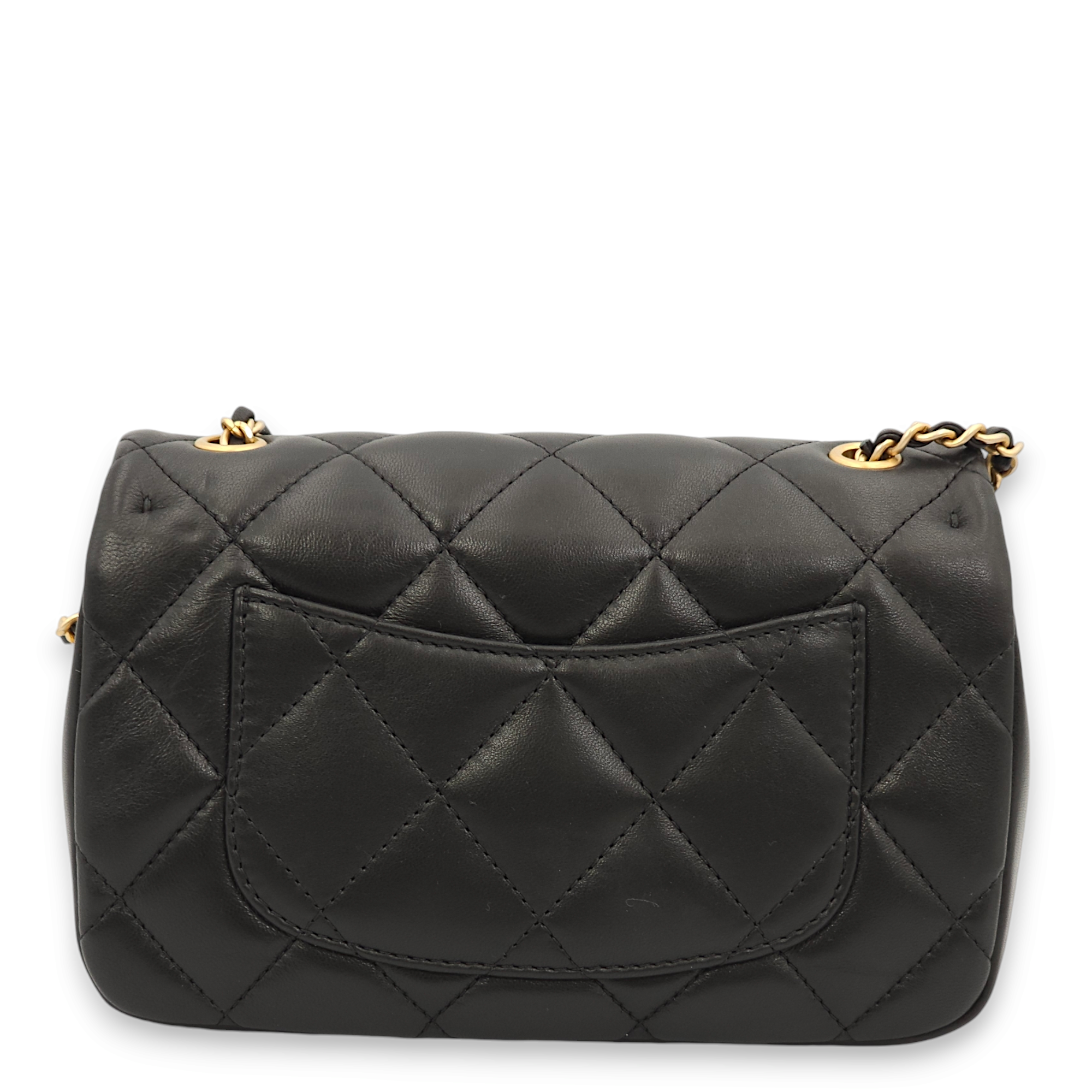 Chanel Seasonal Flap with Open Heart charms Black Shoulder Bag in Lambskin, Gold hardware