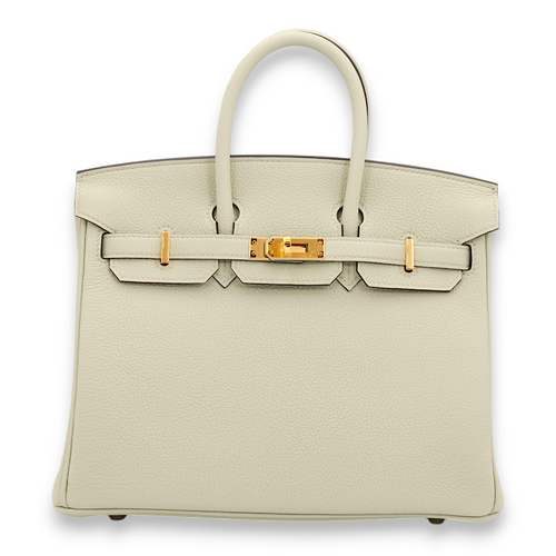 Birkin 25 Gris Neve in Togo, Gold hardware