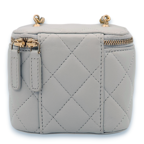 Pearl Crush Mini Pastel blue Vanity Bag in Lambskin, Gold hardware