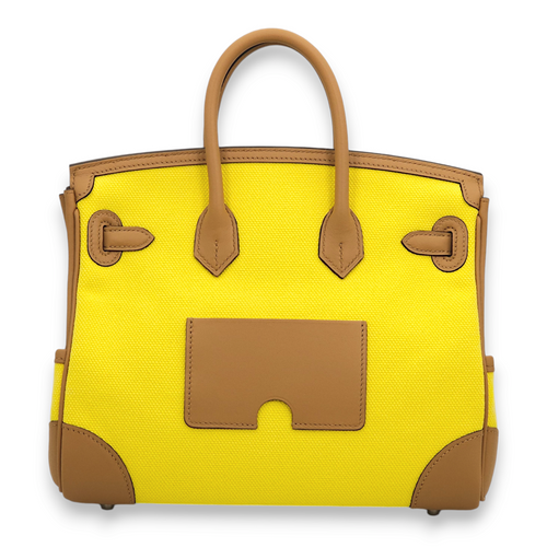 Birkin Cargo 25 Jaune Citron / Chai in Swift, Palladium hardware