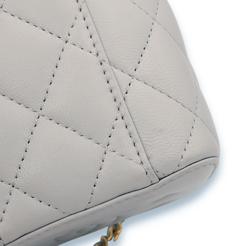 Pearl Crush Mini Pastel blue Vanity Bag in Lambskin, Gold hardware