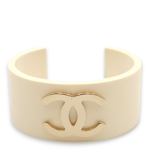 CC Cuff Cream/Ivory Bracelet in Resins, Palladium hardware