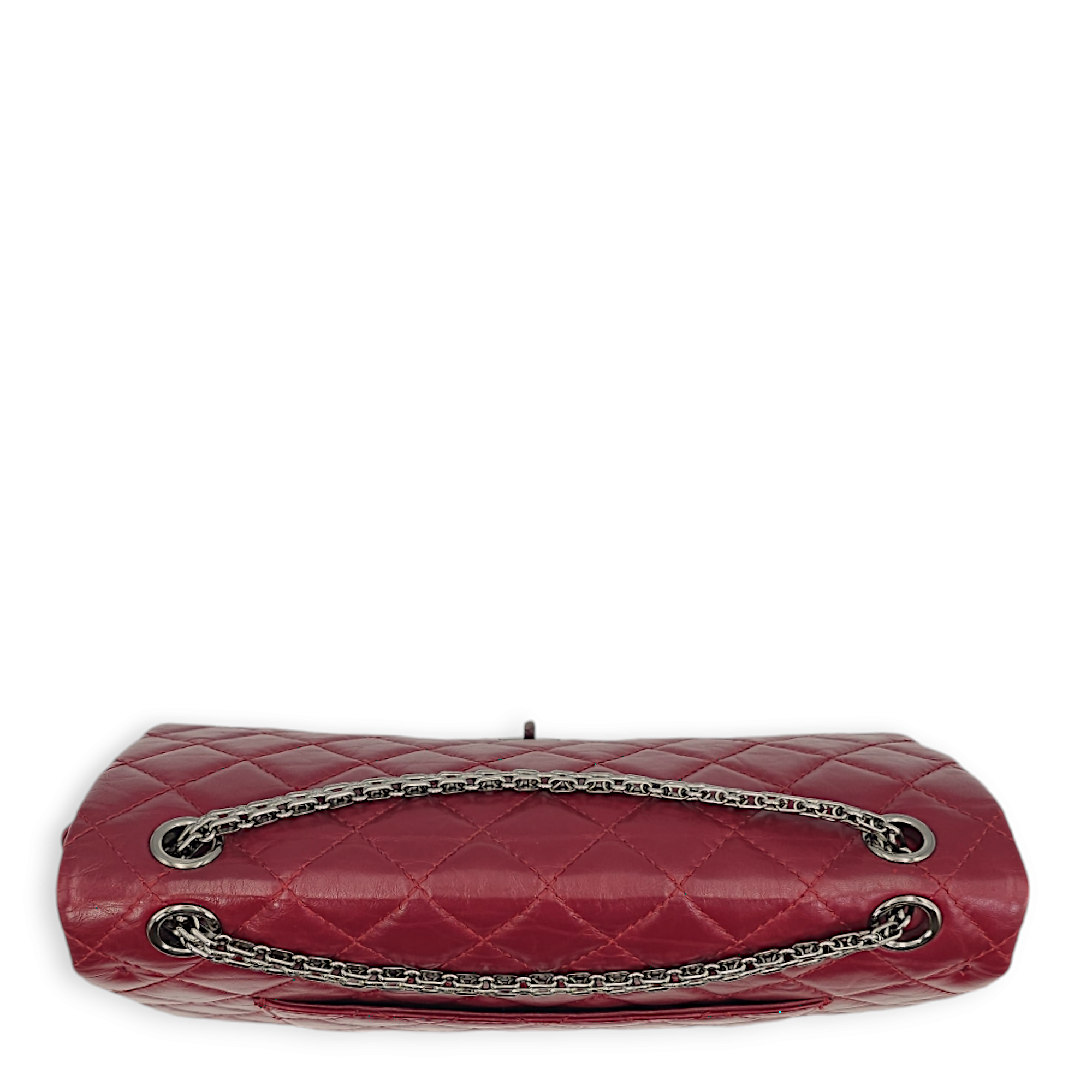 Reissue 226 Dark Red Crossbody Bag in Distressed leather, Palladium hardware