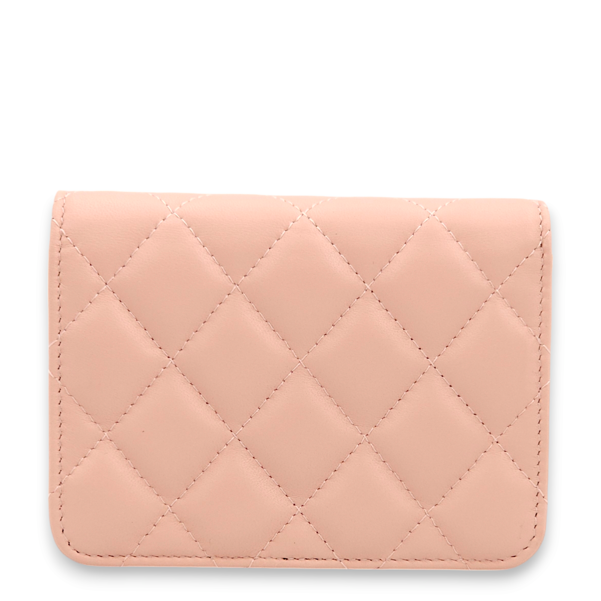 Mini Chain Pink /Pink/Grey Clutch in Lambskin, Gold hardware