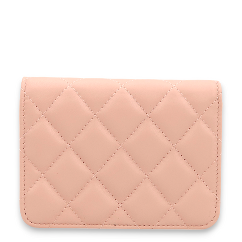 Mini Chain Pink /Pink/Grey Clutch in Lambskin, Gold hardware