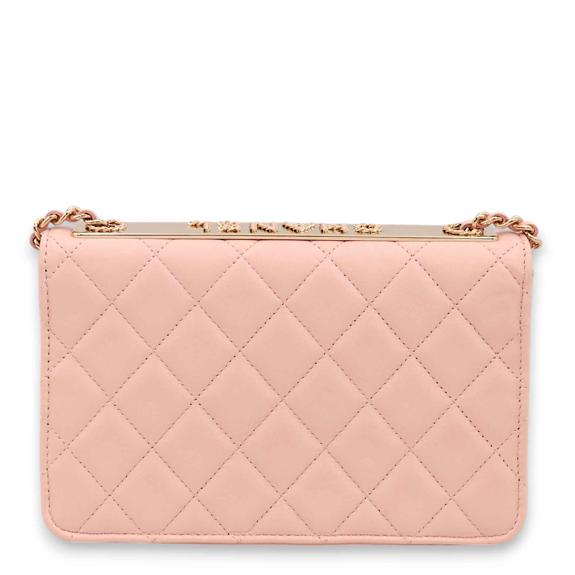 Trendy CC Pink Wallet On Chain in Lambskin