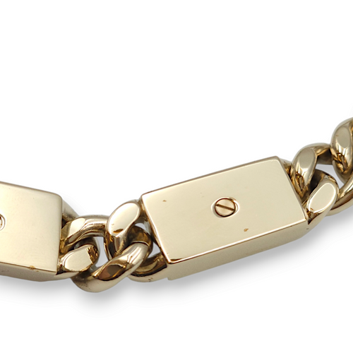 Logo Link Choker White & Gold Necklace in Stainless Steel, Gold hardware