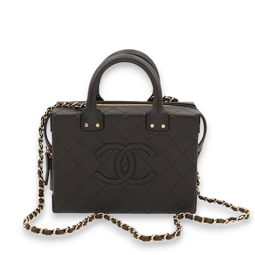 CC Black Vanity Bag in Lambskin, Gold hardware