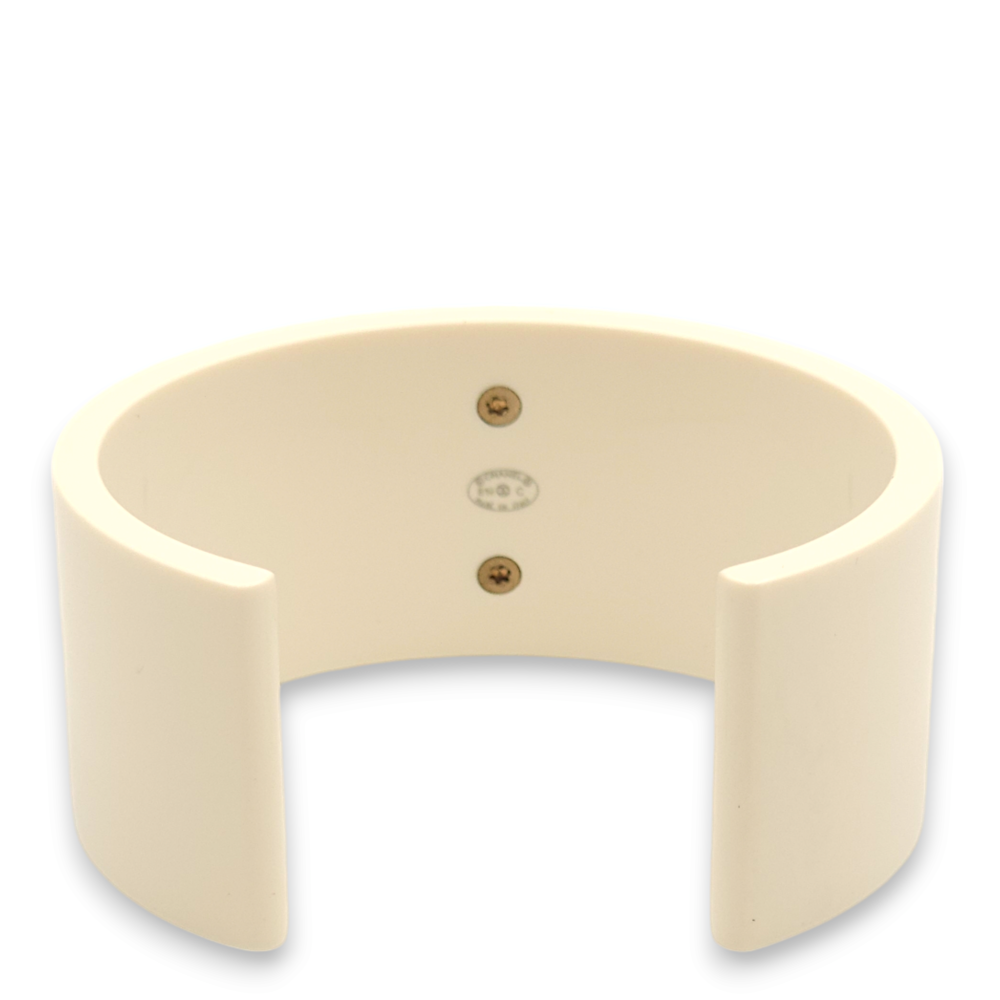 CC Cuff Cream/Ivory Bracelet in Resins, Palladium hardware