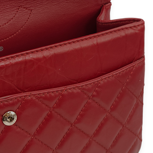 Reissue 226 Dark Red Crossbody Bag in Distressed leather, Palladium hardware