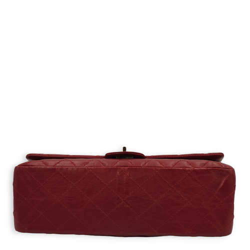 Reissue 226 Dark Red Crossbody Bag in Distressed leather, Palladium hardware