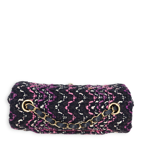 Rectangle  Mini  Purple, Pink, White Crossbody Bag in Tweed Gold hardware CL2407-3741 8