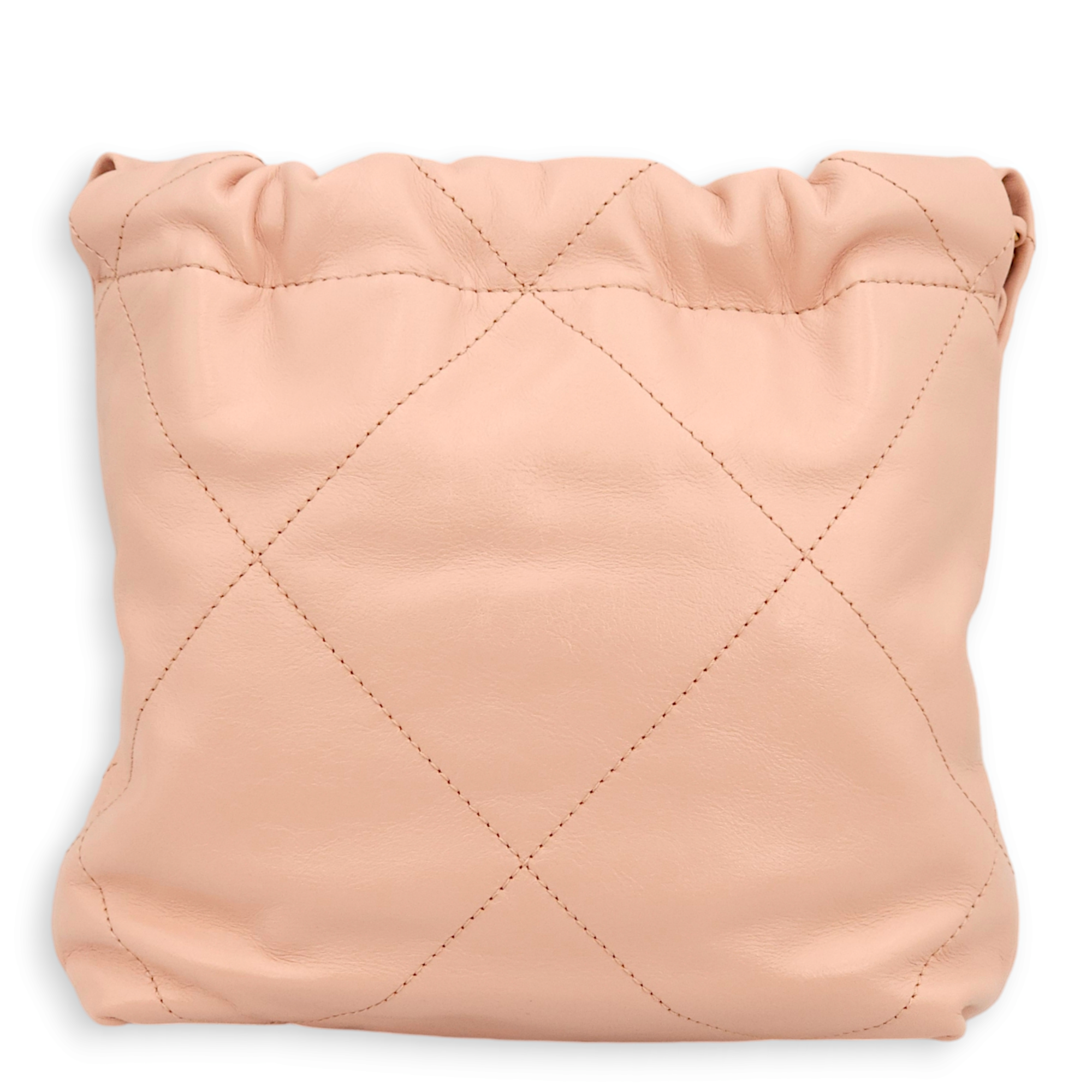 22 Mini Light Pink Tote Bag in Calfskin, Gold hardware