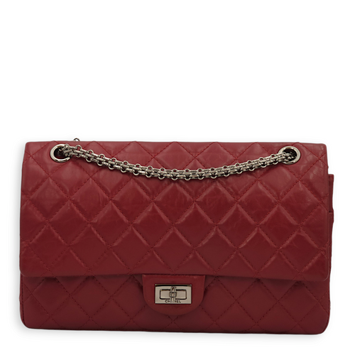 Reissue 226 Dark Red Crossbody Bag in Distressed leather, Palladium hardware