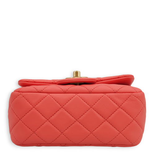 Pearl Crush Pink Crossbody Bag in Lambskin, Gold hardware