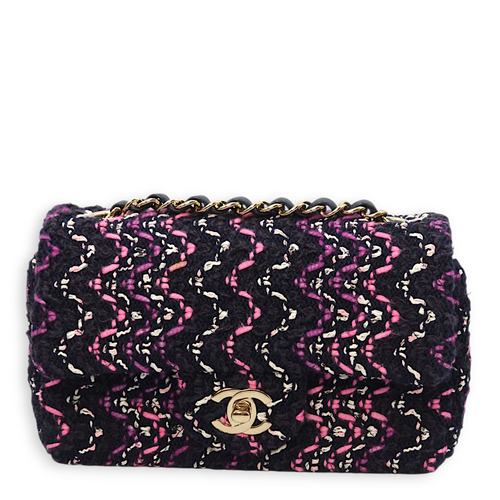 Rectangle  Mini  Purple, Pink, White Crossbody Bag in Tweed Gold hardware CL2407-3741 1