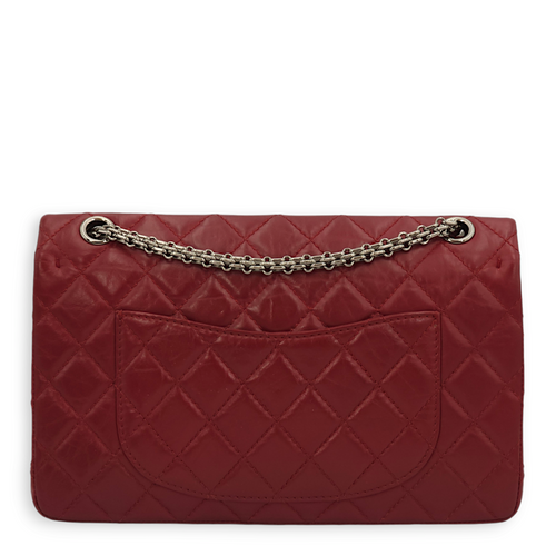 Reissue 226 Dark Red Crossbody Bag in Distressed leather, Palladium hardware