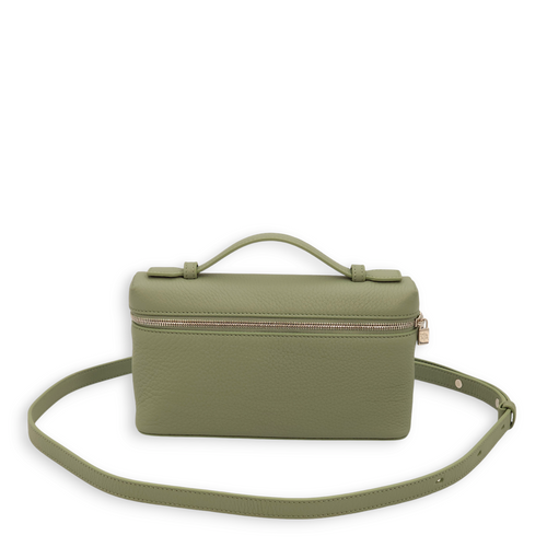 Extra Pocket L19 Green Crossbody Bag in Calfskin, Palladium hardware